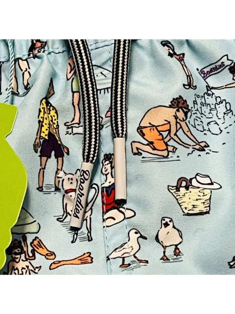 NEW Boardies Apparel Boy's Beach Folk Swim Trunks Light Blue Wet Bag Age 3/4Y